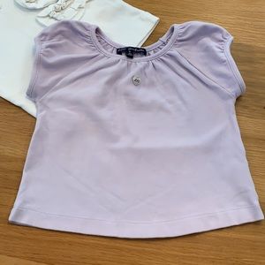 LILI GAUFRETTE Size 3-4~Soft Lavender Top ~T-shirt Tiny Puff Sleeve ~